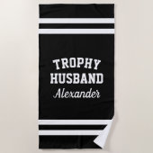 TROPHY HUSBAND grappige badhanddoek voor mannen (Voorkant)