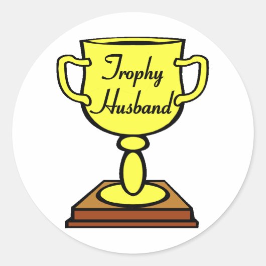 Trophy Husband Ronde Sticker (Voorkant)