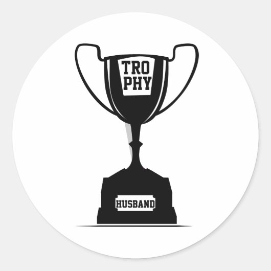 Trophy Husband Ronde Sticker (Voorkant)