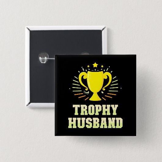 Trophy Husband Vierkante Button 5,1 Cm (Voorkant /achterkant)
