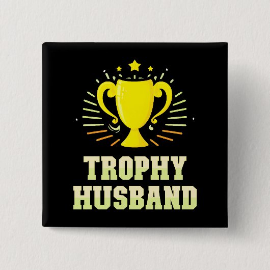 Trophy Husband Vierkante Button 5,1 Cm (Voorkant)
