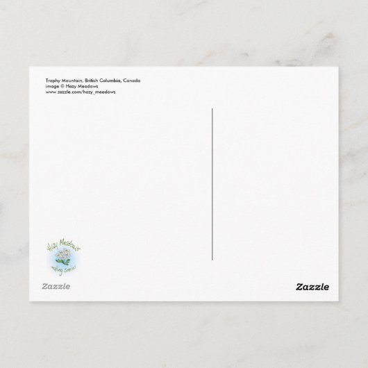 Trophy Mountain Postcard Briefkaart (Achterkant)