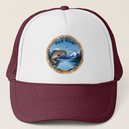 Trophy Regenboogforel Bergvissen Trucker Pet (Voorkant)