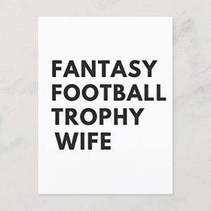 Trophy Vrouw Fantasie Voetbal Funny Koppels  Aankondigingskaart