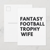 Trophy Vrouw Fantasie Voetbal Funny Koppels  Aankondigingskaart (Voorkant / Achterkant)