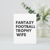 Trophy Vrouw Fantasie Voetbal Funny Koppels  Aankondigingskaart (Staand voorkant)