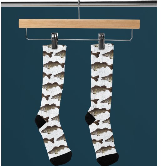 Trophy Walleye Gevist Patroon Buitenvissen Sokken