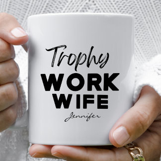 Trophy werk vrouw grappig Kantoor gepersonaliseerd Koffiemok