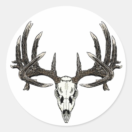 Trophy Whitetail buck Ronde Sticker (Voorkant)
