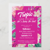 Tropic als zijn hete roze vrijgezellenfeest kaart (Voorkant)