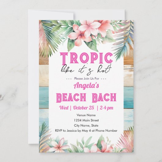 Tropic alsof het heet vrijgezellenfeest is kaart (Voorkant)