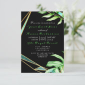 Tropic Aqua Black White FrameGreen Birthday Bridal Kaart (Staand voorkant)