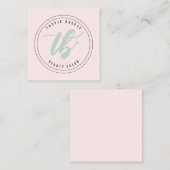 Tropic Breeze Blauwgroen Mint & Roze Company Logo Notitiekaartje (Voorkant / Achterkant)