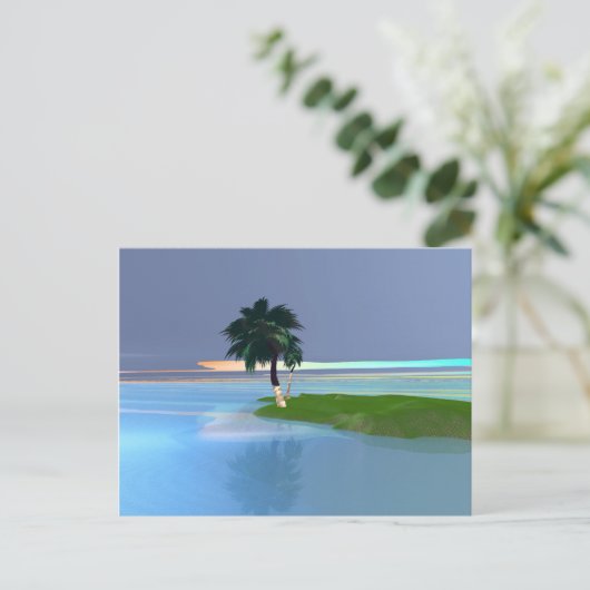 Tropic Call - Palm Tree op het eiland Briefkaart (Staand voorkant)