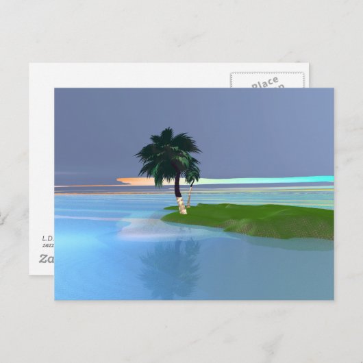 Tropic Call - Palm Tree op het eiland Briefkaart (Voorkant / Achterkant)