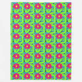 Tropic Floral Print Fleece Deken