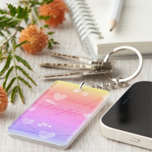 Tropic Heart Chain Glow Keychain (Voorkant Rechts)