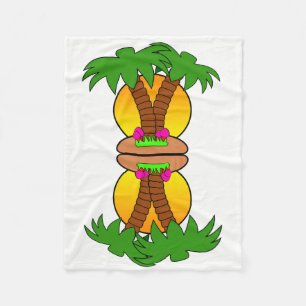 Tropic Island Palm Trees Fleece Blanket Deken