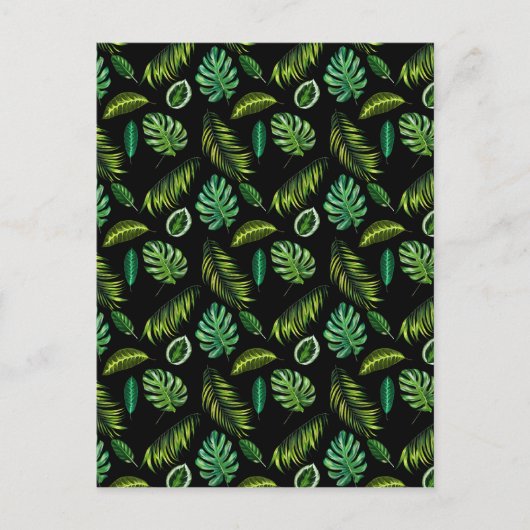 Tropic Leaves Pattern Handmade Floral Tiki Briefkaart (Voorkant)