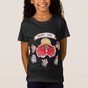 Tropic Meisje Met Mango Ijs Cream Kokosnoot Water T-shirt
