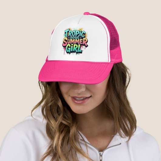 Tropic Soul Summer Girl Graffiti Hat Trucker Pet (In situ)