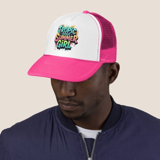 Tropic Soul Summer Girl Graffiti Hat Trucker Pet (In situ)