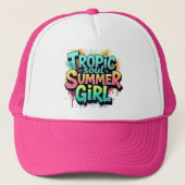 Tropic Soul Summer Girl Graffiti Hat Trucker Pet (Voorkant)