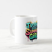 Tropic Soul Summer Girl Graffiti Mug Koffiemok (Voorkant links)