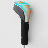 Tropic Splash Pin Gestreept met Naam Golfheadcover (Schuin)