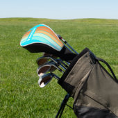 Tropic Splash Pin Gestreept met Naam Golfheadcover (Insitu)