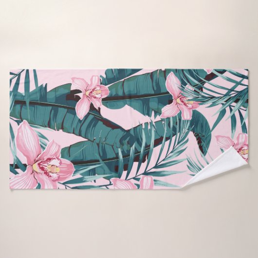 Tropic summer painting seamless pattern with palm  badhanddoek (Badhanddoek)