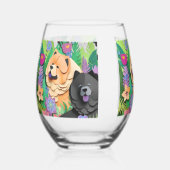 TROPIC TANGO rode zwarte chow Wijnglas Zonder Voet (Voorkant)