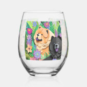 TROPIC TANGO rode zwarte chow Wijnglas Zonder Voet (Links)