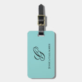 Tropic Turquoise Monogram Bagagelabels (Voorkant verticaal)