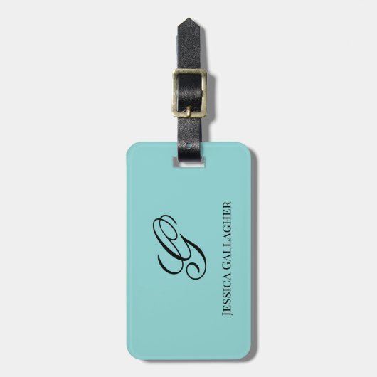 Tropic Turquoise Monogram Bagagelabels (Voorkant verticaal)