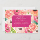 TROPIC WATERVERF FLORAL bridale doucheuitnodiging Kaart (Voorkant)