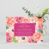 TROPIC WATERVERF FLORAL bridale doucheuitnodiging Kaart (Staand voorkant)