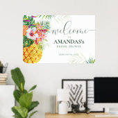 Tropica Ananas Vogels Bruiloft Welkom Bord Poster (Thuiskantoor)