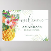 Tropica Ananas Vogels Bruiloft Welkom Bord Poster (Voorkant)