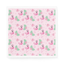 Tropica Flamingo Bird Flower Pattern Tropical Pink