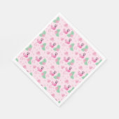 Tropica Flamingo Bird Flower Pattern Tropical Pink Servet (Hoek)