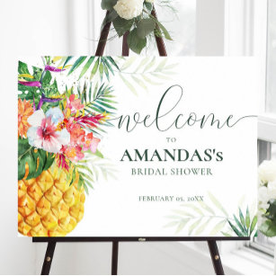 Tropica Pineapple Birdal Shower Welkomstbord Poster