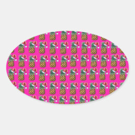 Tropica - Roze Ovale Sticker