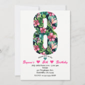 Tropical 8 Achtste Verjaardag Uitnodiging (Voorkant)