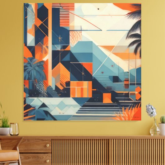 tropical abstract 001 canvas afdruk (Insitu (Woonkamer))