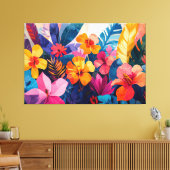 Tropical abstract canvas afdruk (Insitu (Woonkamer))