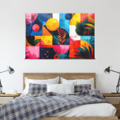 Tropical abstract canvas afdruk (Insitu (Slaapkamer))