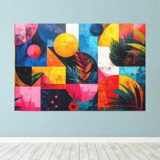 Tropical abstract canvas afdruk (Insitu (Houten vloer))