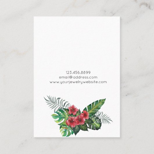 Tropical Accent Ketting Sieraden Display Kaart Visitekaartje (Achterkant)