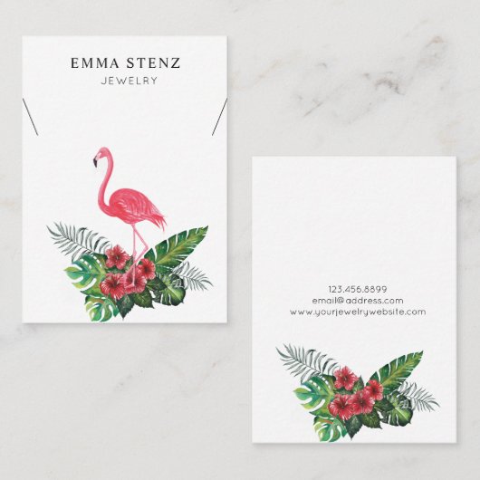 Tropical Accent Ketting Sieraden Display Kaart Visitekaartje (Voorkant / Achterkant)